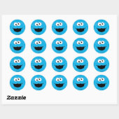 Sticker Rond Motif visage fourrure Monstre des cookies (Feuille)