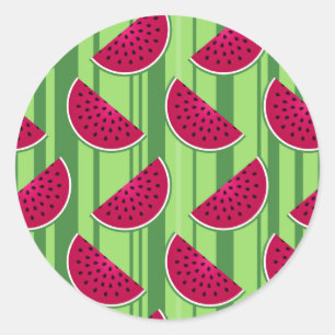 Sticker Rond Motif Watermelon Wedges