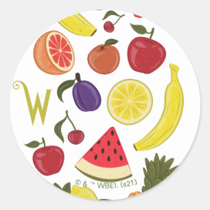 Sticker Rond Motif Willy Wonka Lickable Wallpaper