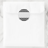Sticker Rond Motif Zag noir et blanc. (Sac)