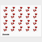 Sticker Rond Motifs de la Saint-Valentin (Feuille)