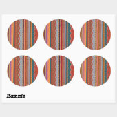 Sticker Rond Motifs de tapis (Feuille)