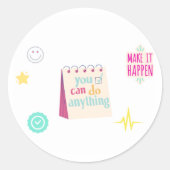 Sticker Rond Motivation and positive vibes (Devant)