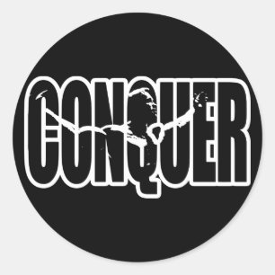 Sticker Rond Motivation de la construction du corps - CONQUER