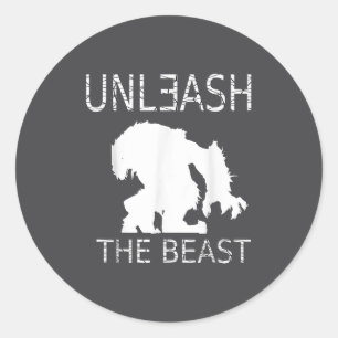 Sticker Rond Motivation de sport Unleahe Graphique de gym