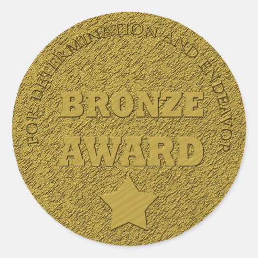 Sticker Rond Motivation du "Bronze Award" de l'enseignant (Devant)