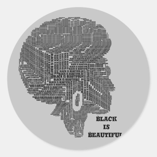 Sticker Rond Motivation Femmes Melanin Black Est Beau Afro (Devant)