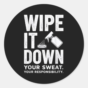 Sticker Rond Motivation Fitness Art Essuyage