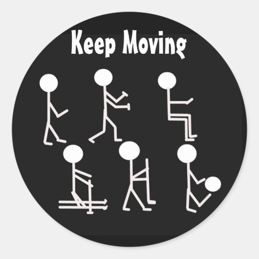 Sticker Rond Motivation fitness - Continuer à bouger (Devant)