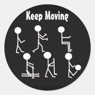 Sticker Rond Motivation fitness - Continuer à bouger