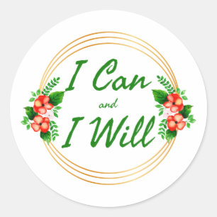 Sticker Rond Motivation gracieuse mots pour le travail