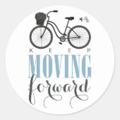 Sticker Rond Motivation mignonne continuer à avancer avec le vé (Devant)