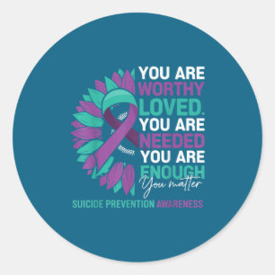 Sticker Rond Motivation pour la prévention du suicide Tournesol