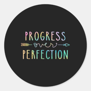 Sticker Rond Motivation pour le Retour à l'École : Progrès Plut