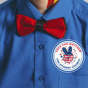 Sticker Rond Motivation Vote pour le président de classe : sign