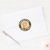 Sticker Rond Motivational Cat Pawsitive vibes only Fun Paw (Enveloppe)