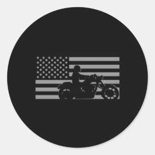 Sticker Rond Moto American Flag