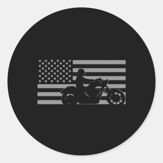 Sticker Rond Moto American Flag (Devant)
