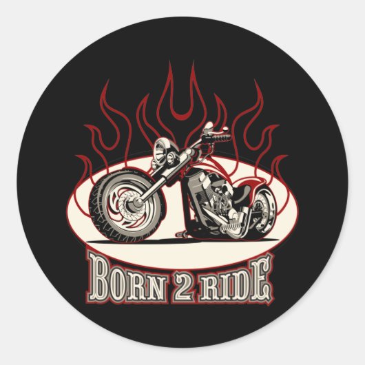 Sticker Rond Moto caricature (Devant)