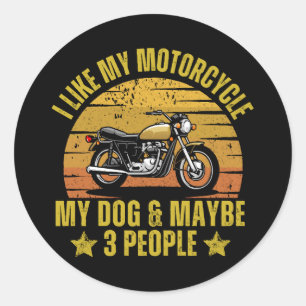 Sticker Rond Moto Chien