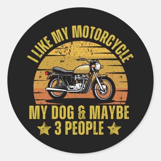 Sticker Rond Moto Chien (Devant)