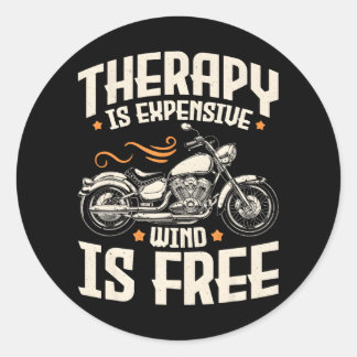 Sticker Rond Moto cool cavalier Hommes Thérapie Moto