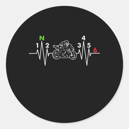 Sticker Rond Moto Heartbeat (Devant)
