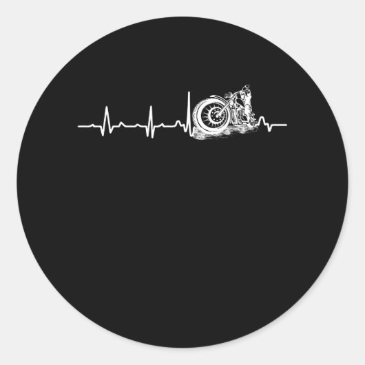 Sticker Rond Moto Heartbeat (Devant)