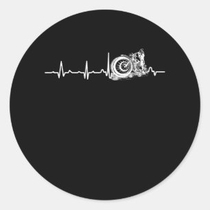 Sticker Rond Moto Heartbeat