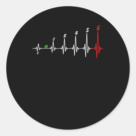 Sticker Rond Moto Heartbeat Vitesse Vélo Motocross (Devant)