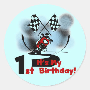 Sticker Rond Moto Racing 1er Anniversaire Tshirts et cadeaux