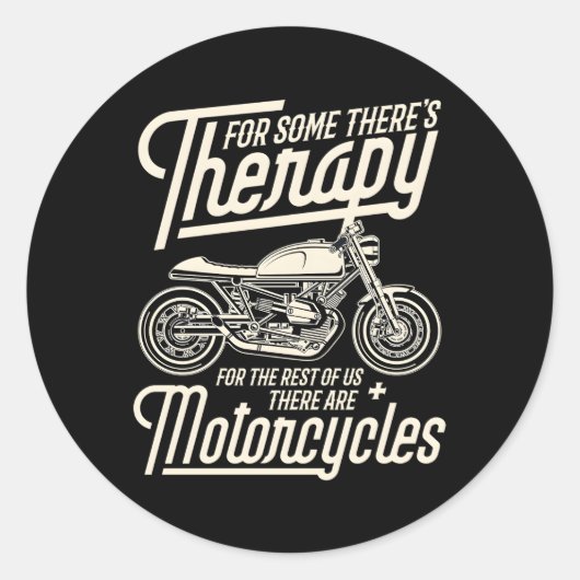 Sticker Rond Moto Rider Thérapie Biker (Devant)