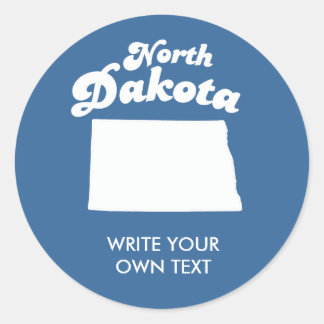 STICKER ROND MOTO T-SHIRT DE L'ÉTAT DU NORD DE DAKOTA