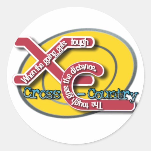 STICKER ROND MOTO XC TOUGH - PAYS CROISÉ (Devant)