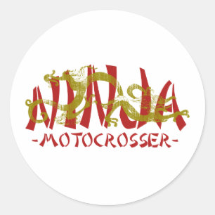 Sticker Rond Motocross Dragon Ninja