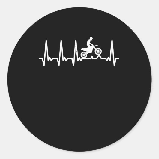 Sticker Rond Motocross Heartbeat (Devant)