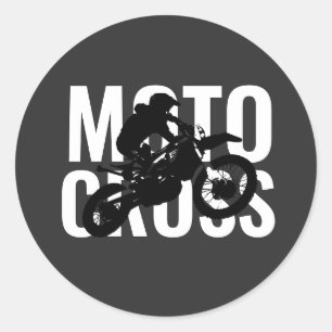 Sticker Rond Motocross Motorcycle Sport Pop Art