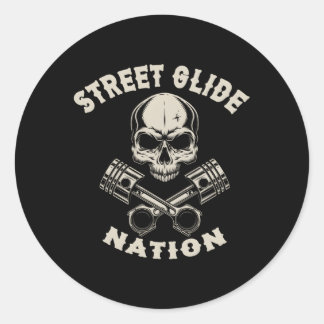 Sticker Rond Motocyclette motocyclette Street Glide Nation