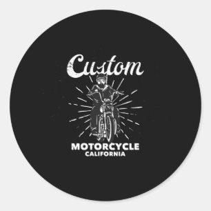 Sticker Rond motocyclette personnalisée californie