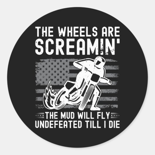 Sticker Rond Motocyclisme sur piste plate Us (Devant)