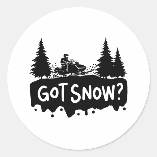 Sticker Rond Motoneige - Ai De La Neige (Devant)