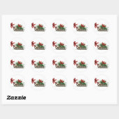 Sticker Rond Motoneige avec Bunch of Mistletoe Tirée en ruban r (Feuille)