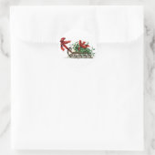 Sticker Rond Motoneige avec Bunch of Mistletoe Tirée en ruban r (Sac)