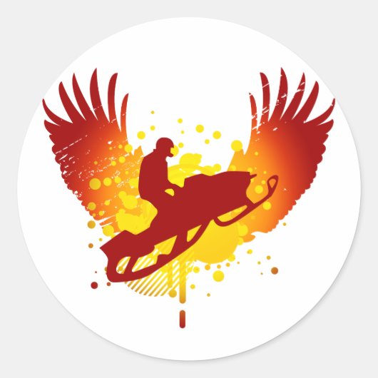 Sticker Rond motoneige hi-fi (Devant)