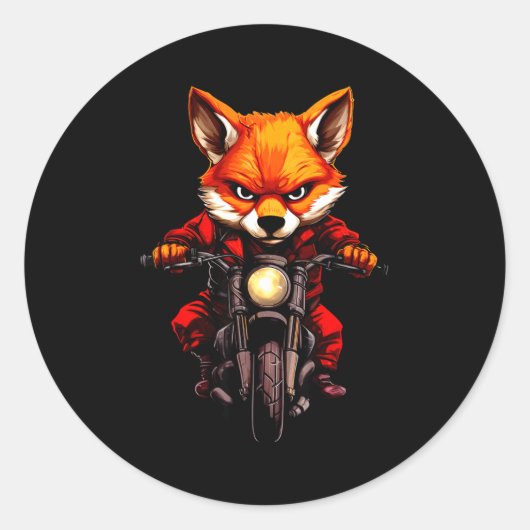 Sticker Rond Motorcycle Foxes (Devant)