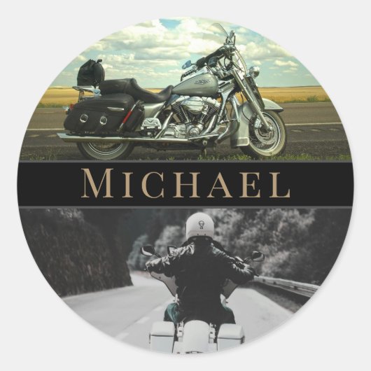 Sticker Rond Motorcycle Motorbike accessoire biker (Devant)