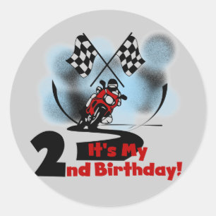 Sticker Rond Motorcycle Racing 2e Anniversaire Tshirts et cadea