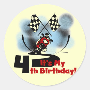 Sticker Rond Motorcycle Racing 4e Anniversaire Tshirts