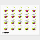 Sticker Rond Mots clés Pink Ladybug Favoriser (Feuille)