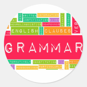 Sticker Rond Mots de grammaire colorés
